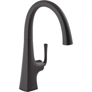 KOHLER Graze Single Handle Bar Faucet with Swing Spout in Matte Black
