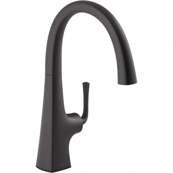 KOHLER Graze Single Handle Bar Faucet with Swing Spout in Matte Black