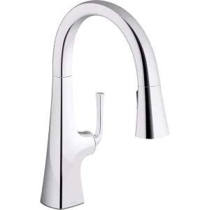 KOHLER Graze Single-Handle Pull Down Sprayer Kitchen Faucet in Polished Chrome