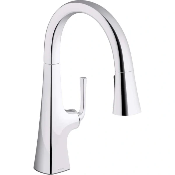 KOHLER Graze Single-Handle Pull Down Sprayer Kitchen Faucet in Polished Chrome
