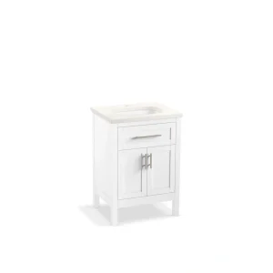 KOHLER Hadron 24.75in. Single Sink Freestanding White Bath Vanity with White Quartz Top Assembled