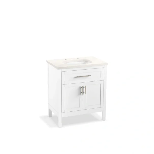 KOHLER Hadron 30.75in. Single Sink Freestanding White Bath Vanity with White Quartz Top Assembled