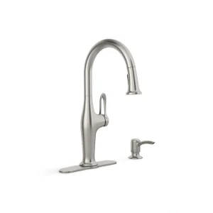 KOHLER Hamelin Single Handle Pull Down Sprayer Kitchen Faucet in Vibrant Stainless Steel