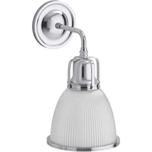 KOHLER Hauksbee 1 Light Polished Chrome Indoor Bell Wall Sconce, 14″ Tall, UL Listed