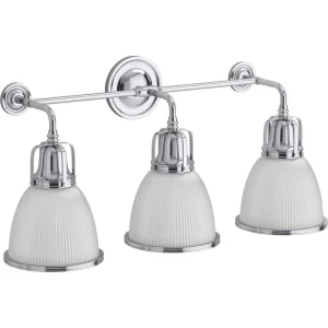KOHLER Hauksbee 28.125 in. W 3-Light Polished Chrome Sconce