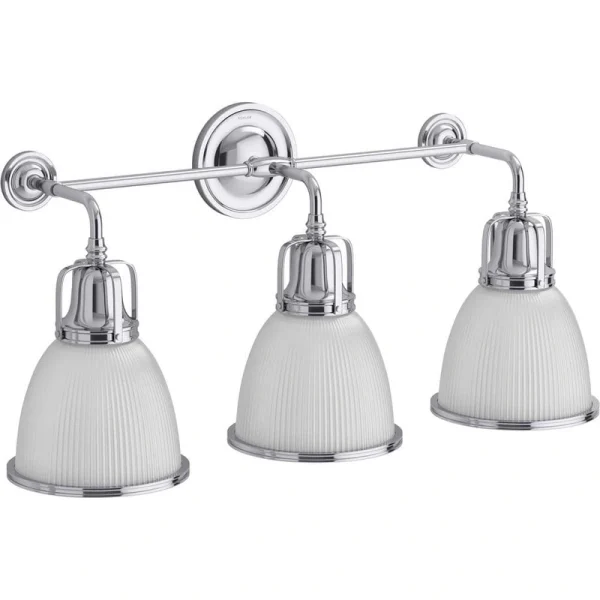 KOHLER Hauksbee 28.125 in. W 3-Light Polished Chrome Sconce