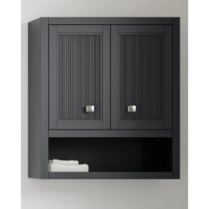 KOHLER Hearthaven 24-in x 28-in x 10-in Slate Grey Soft Close Bathroom Wall Cabinet