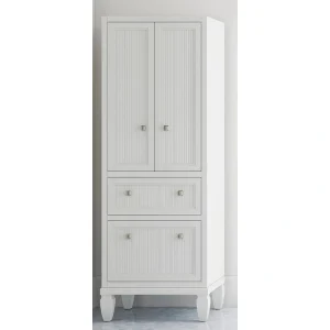 KOHLER Hearthaven 24-in x 70-in x 18-in White Wood Freestanding Soft Close Linen Cabinet