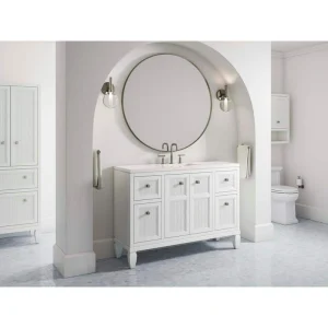 KOHLER Hearthaven 48.56in. Single Sink Freestanding White Bath Vanity with White Quartz Top Assembled