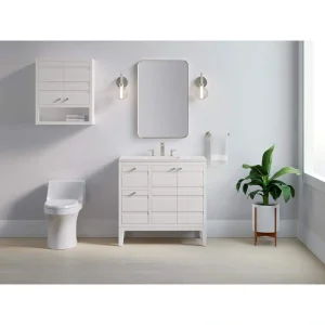 KOHLER Helst 36.06in. Single Sink Freestanding White Bath Vanity with White Quartz Top Assembled
