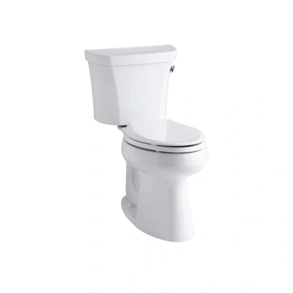 KOHLER Highline 10 in. Rough In 2-Piece 1.28 GPF Single Flush Elongated Toilet in White Seat Not Included T726939180