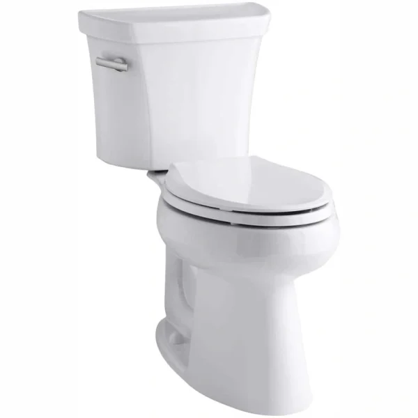 KOHLER Highline 10 in. Rough In 2-Piece 1.28 GPF Single Flush Elongated Toilet in White Seat Not Included T726940637