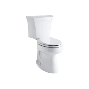 KOHLER Highline 12 in. Rough In 2-Piece 1.28 GPF Single Flush Elongated Toilet in White Seat Not Included T726939407