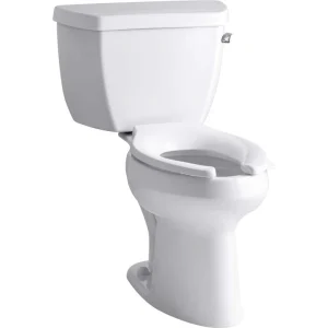 KOHLER Highline 12 in. Rough In 2-Piece 1 GPF Single Flush Elongated Toilet in White Seat Not Included
