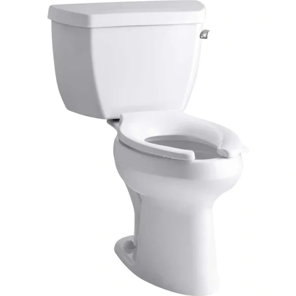KOHLER Highline 12 in. Rough In 2-Piece 1 GPF Single Flush Elongated Toilet in White Seat Not Included