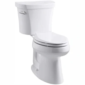KOHLER Highline 14 in. Rough In 2-Piece 1.28 GFP Single Flush Elongated Chair Height Toilet in White, Seat Not Included