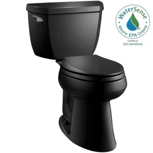 KOHLER Highline Elongated Chair Height Toilet Bowl Only in Black