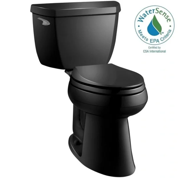 KOHLER Highline Elongated Chair Height Toilet Bowl Only in Black