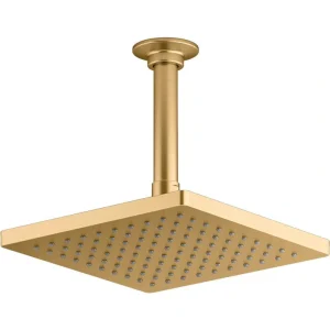 KOHLER Honesty 1-Spray Patterns 2.5 GPM 8 in. Ceiling Mount Fixed Shower Head in Vibrant Brushed Moderne Brass