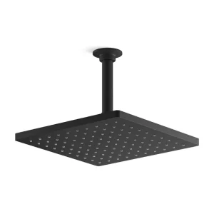 KOHLER Honesty 1-Spray Patterns with 1.75 GPM 10 in. Ceiling Mount Fixed Shower Head in Matte Black