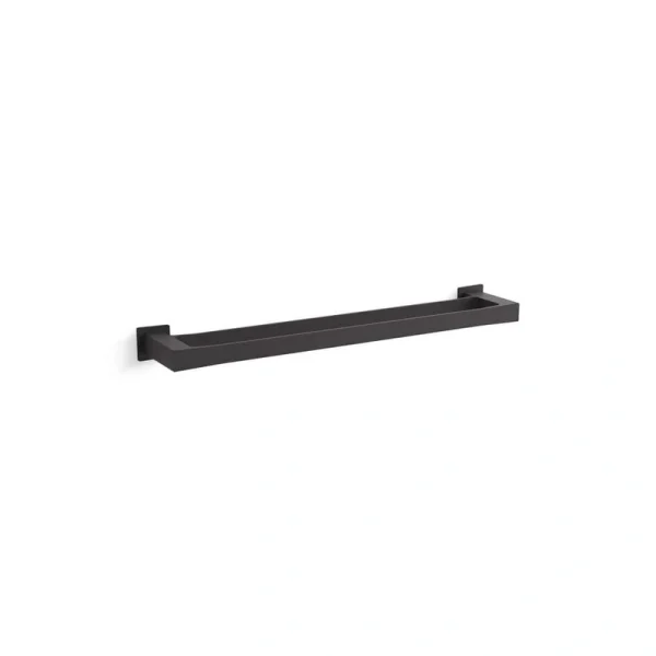 KOHLER Honesty 24 in. Wall Mounted Double Towel Bar in Matte Black