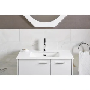 KOHLER Iron Plains 18″ Square Drop-in/Undermount Cast Iron Bathroom Sink in White with Overflow