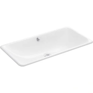 KOHLER Iron Plains 30 in. Drop-In/Under-Mount Cast Iron Bathroom Sink in White