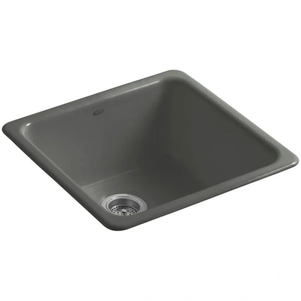 KOHLER Iron/Tones 20.88 in. Drop-In/Undermount Single Bowl Cast Iron Bar Sink in Thunder Grey