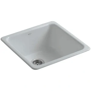 KOHLER Iron/Tones Cast Iron 20.88 in. Drop-In/Undermount Bar Sink in Ice Grey