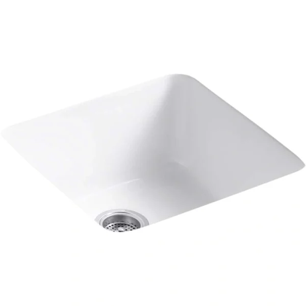 KOHLER Iron Tones Dual Mount Cast Iron 21 in. Single Bowl Kitchen Sink in White