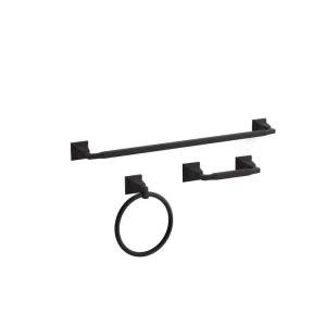 KOHLER Kallan 3-Piece Bathroom Hardware Set in Matte Black
