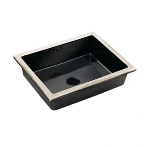 KOHLER Kathryn Vitreous China Undermount Bathroom Sink in Black Black with Overflow Drain