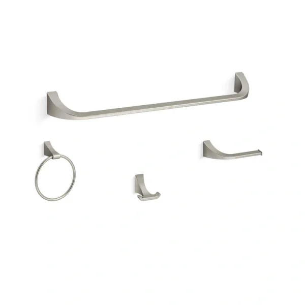 KOHLER Katun 4-Piece Bathroom Hardware Set in Vibrant Brushed Nickel