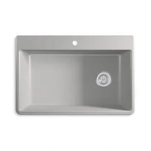KOHLER Kennon Neoroc Matte Grey Granite Composite 33 in. 1-Hole Single Bowl Drop-In/Undermount Kitchen Sink