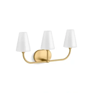 KOHLER Kernen By Studio McGee Three-Light Brushed Moderne Brass Wall Sconce