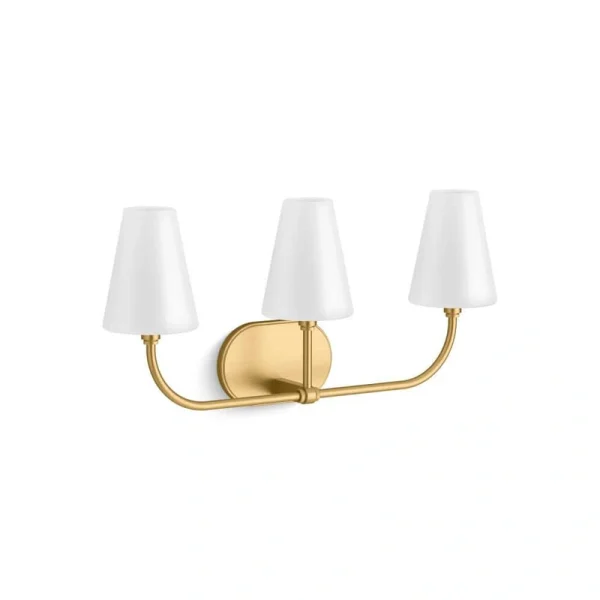 KOHLER Kernen By Studio McGee Three-Light Brushed Moderne Brass Wall Sconce