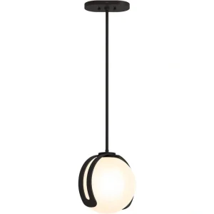 KOHLER Kraga 1-Light Matte Black Shaded Pendant Light