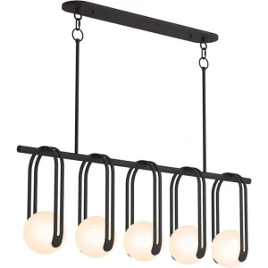 KOHLER Kraga 5-Light Matte Black Chandelier
