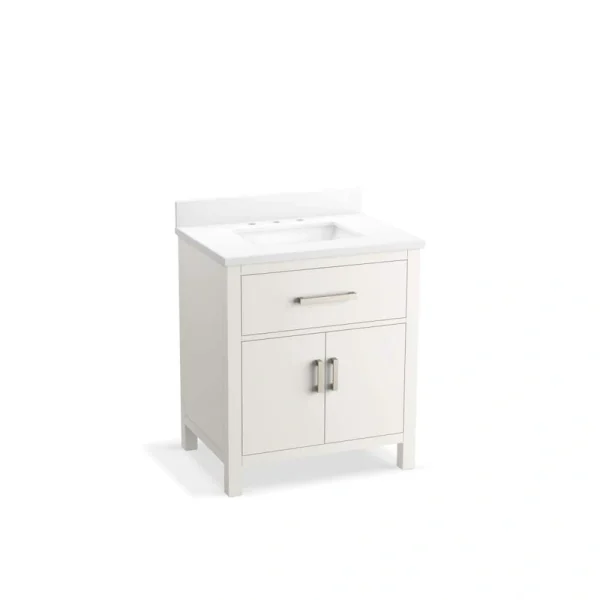 KOHLER Kresla 30.98in. Single Sink Freestanding White Bath Vanity with White Quartz Top Assembled