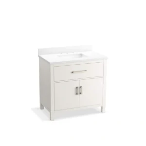 KOHLER Kresla 36.97in. Single Sink Freestanding White Bath Vanity with White Quartz Top Assembled