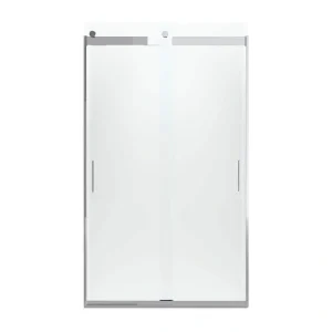 KOHLER Levity 47.625 in. W x 82 in. H Sliding Frameless Shower Door in Brushed Nickel with Crystal Clear Glass