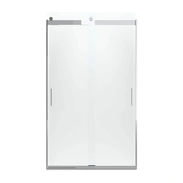 KOHLER Levity 47.625 in. W x 82 in. H Sliding Frameless Shower Door in Brushed Nickel with Crystal Clear Glass