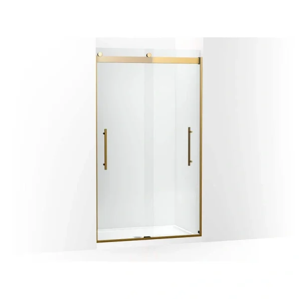 KOHLER Levity Plus 45-48 in. W x 82 in. H with 3/8 in. Thick Sliding Frameless Shower Door Crystal Clear Glass
