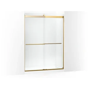 KOHLER Levity Plus 57-60 in. W x 82 in. H with 3/8 in. Thick Sliding Frameless Shower Door Crystal Clear Glass T726938182