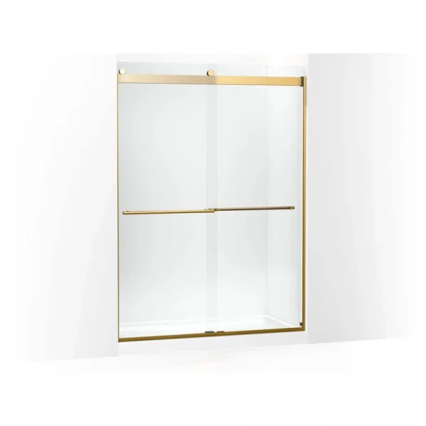 KOHLER Levity Plus 57-60 in. W x 82 in. H with 3/8 in. Thick Sliding Frameless Shower Door Crystal Clear Glass T726938182