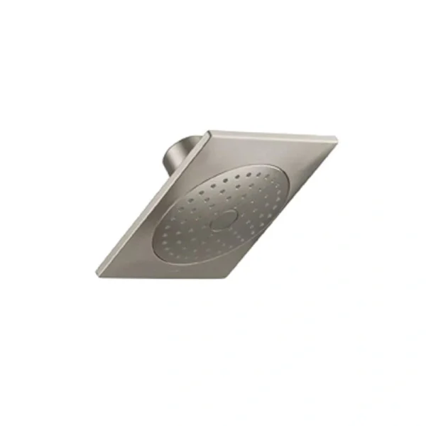 KOHLER Loure 1-Spray Patterns 6. 3125 in. Rain Wall Mount Fixed Shower Head in Vibrant Brushed Nickel