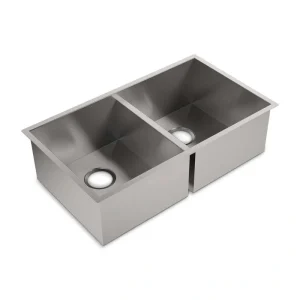 KOHLER Lyric 32 in. Stainless Steel 18 Gauge Undermount Double Equal Bowl Kitchen Sink