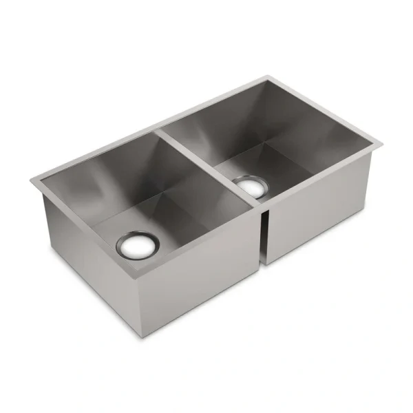 KOHLER Lyric 32 in. Stainless Steel 18 Gauge Undermount Double Equal Bowl Kitchen Sink