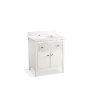 KOHLER Malin 31in. Single Sink Freestanding White Bath Vanity with White Quartz Top Assembled