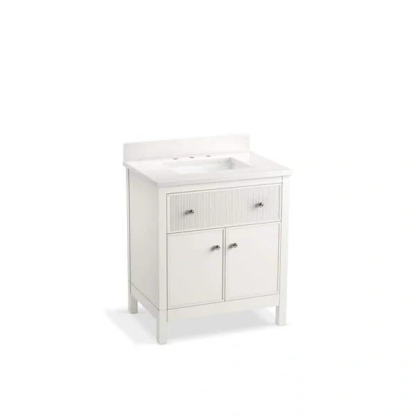 KOHLER Malin 31in. Single Sink Freestanding White Bath Vanity with White Quartz Top Assembled